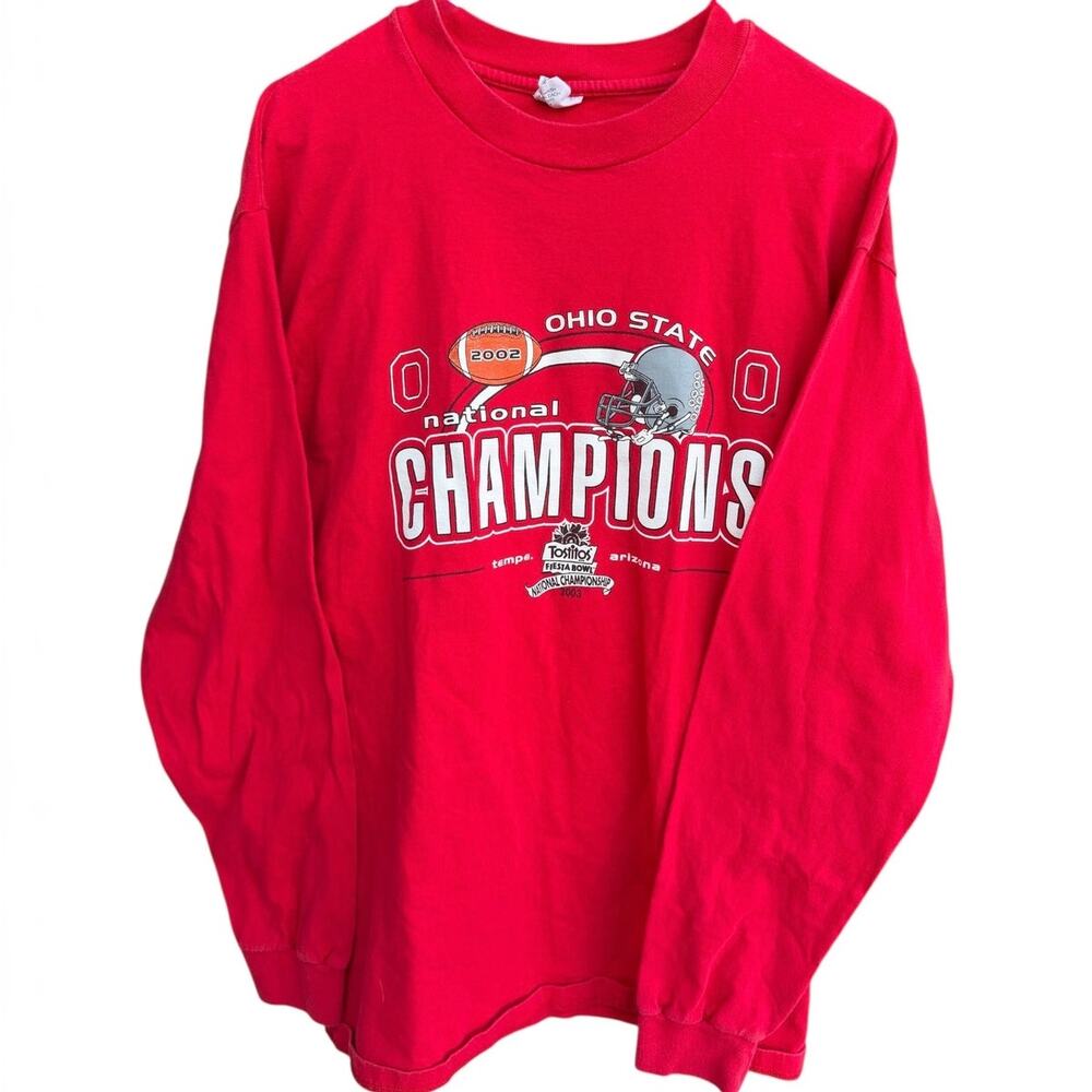 The Cotton Exchange Ohio State Buckeyes 2002 Champions Long Sleeve Mens XL Red